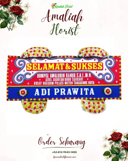 Papan Bunga Ucapan Selamat Delima