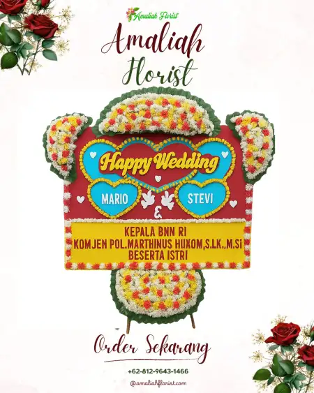 Papan Bunga Pernikahan Delima